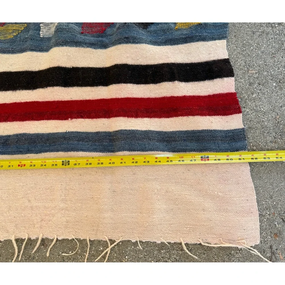 Guatemalan Mayan Momostenango Folk Art Throw Blanket 76x51 Guatemala Handwoven
